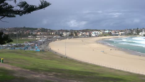 Empty-Sydney-Bondi-Surfing-Beach,-Zombie-Apocalypse-in-New-South-Wales,-Australia