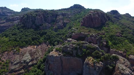 Aerial-view-of-landscape-of-Cannes-mountain-and-canyon-at-sunny-summer-morning