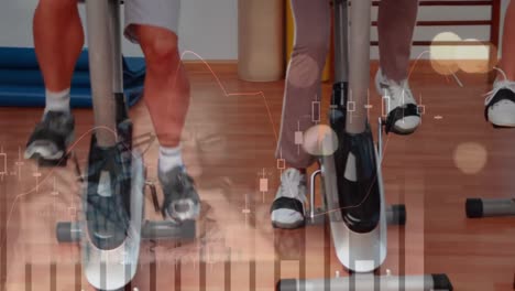 animación de estadísticas y procesamiento de datos sobre personas que utilizan bicicletas estacionarias