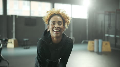 portrait of a fit woman after workout