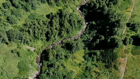 View-from-the-high-track-in-caucasus-mountains-glaciers,-green-grass,-wild-lakes