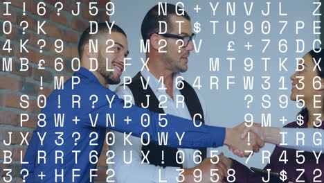 animación del procesamiento de datos sobre diversas personas de negocios en la oficina