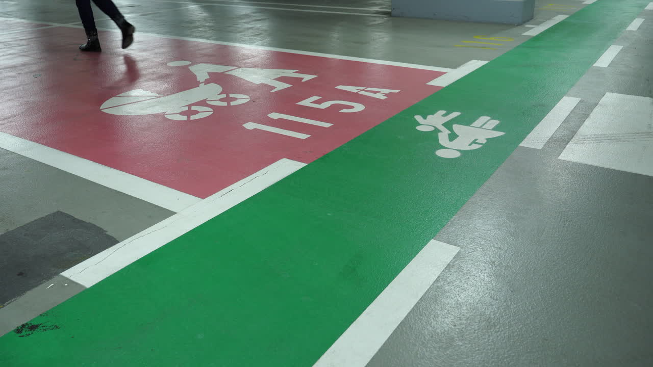 Walking in the shopping mall garage