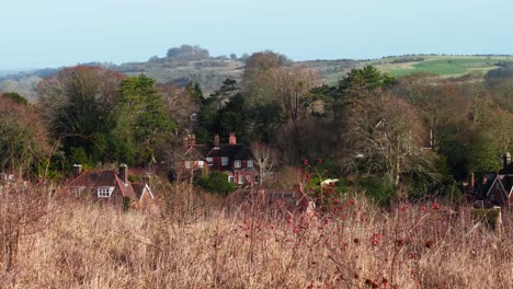 quaint village nestled in beautiful rolling hills of national park