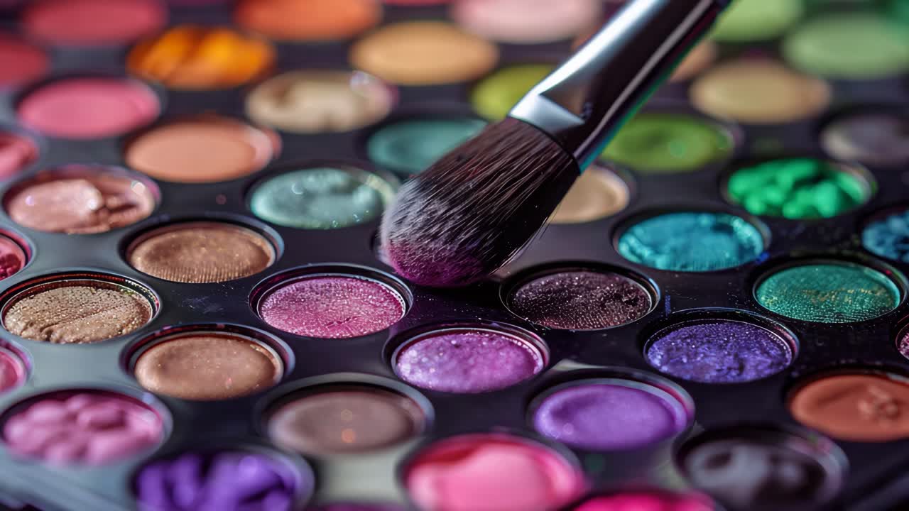 Colorful Makeup Palette with Brush