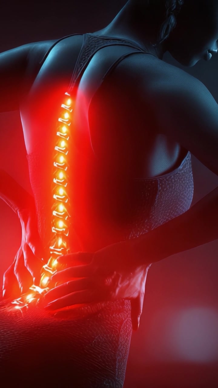 A Captivating Visual Exploration of Luminescent Spine Illustration Highlighting the Human Form and the Intricacies of Back Pain Management Technology