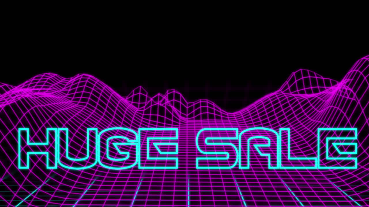 Huge Sale advertisement in Retro Eighties concept