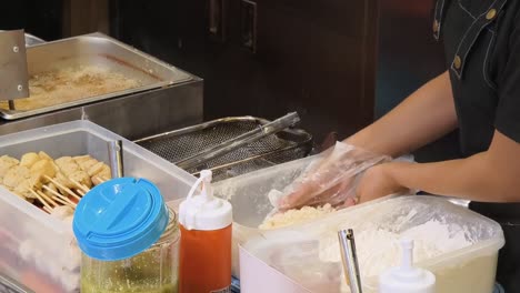 street food vendor preparing food