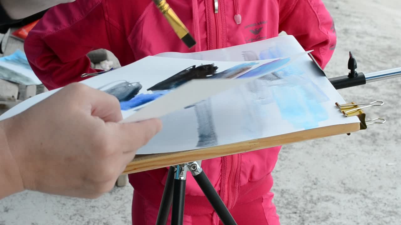 Water color, we draw the sea
