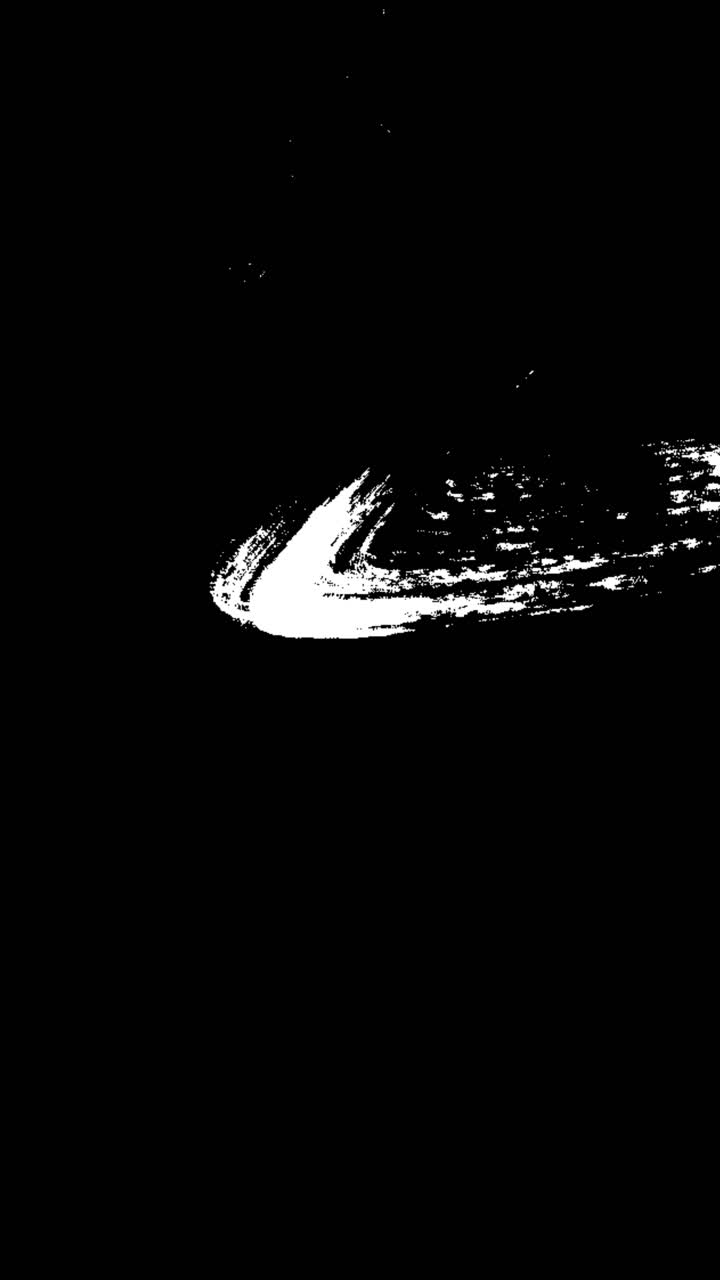 Animazione Dinamica Di Pennellate Di Pittura Bianca Su Sfondo Nero