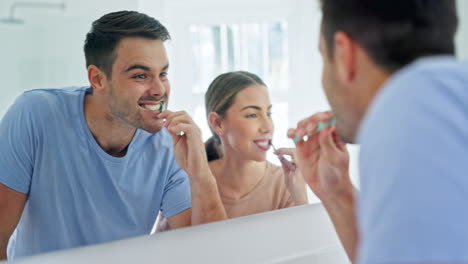 Dental,-toothbrush-and-couple-brushing-teeth