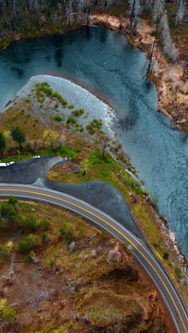aerial view of oregon mountains. drone beautiful american scenic view. vertical video
