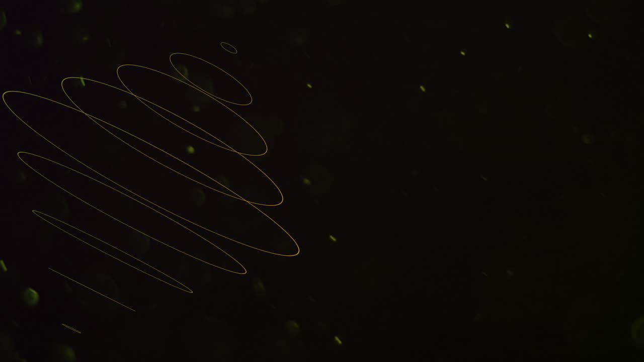 먼지가 있는 공간의 추상 노란색 기하학적 원