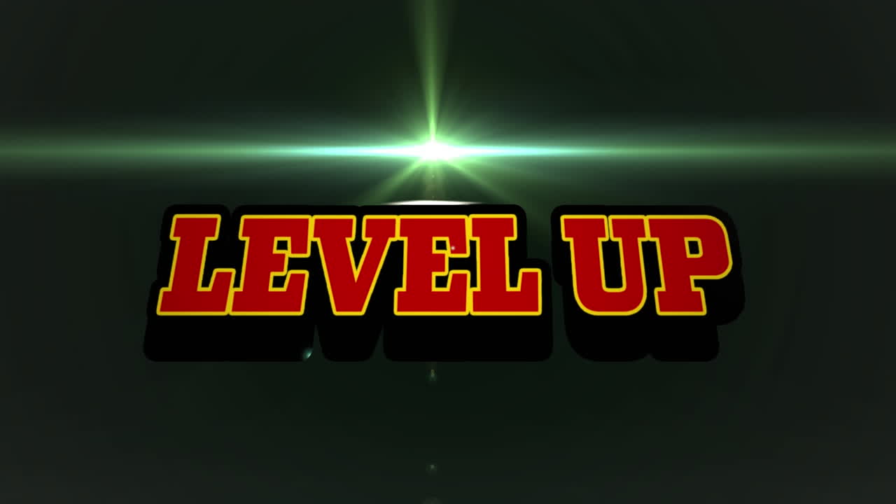 animación digital de usted ganar texto sobre rojo y puntaje alto contra la explosión azul sobre fondo negro