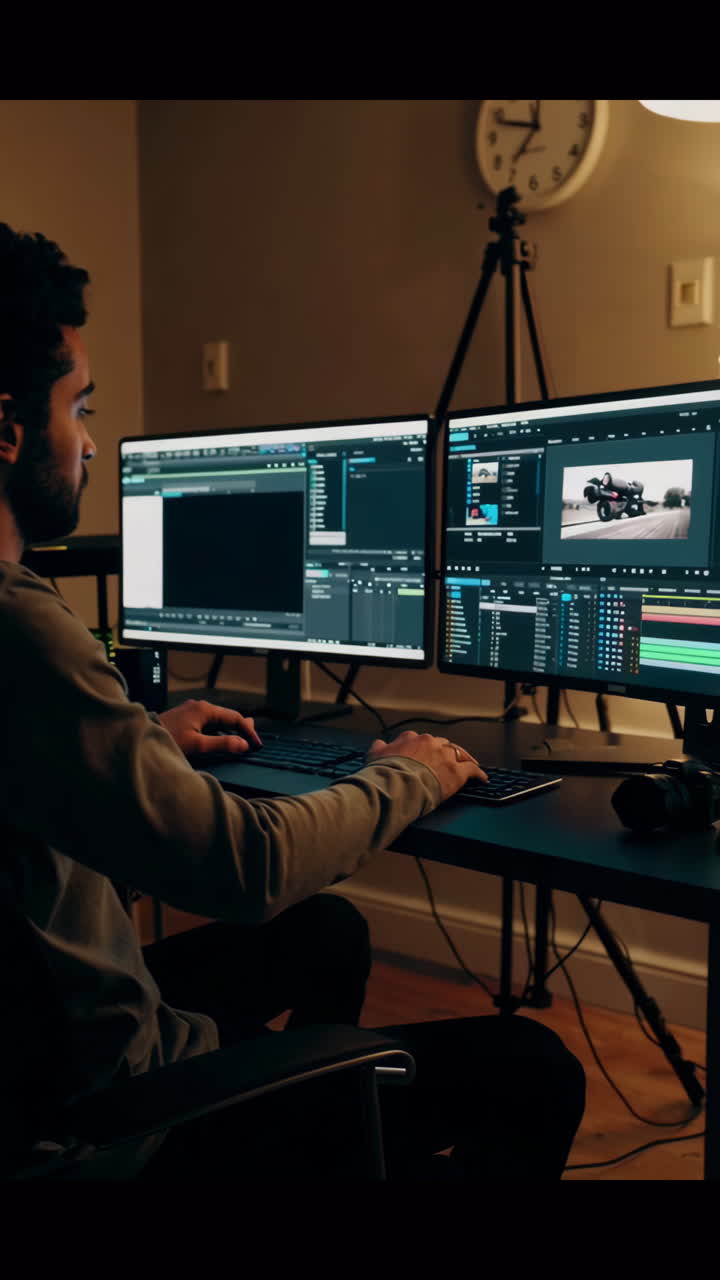 editor de video en el trabajo