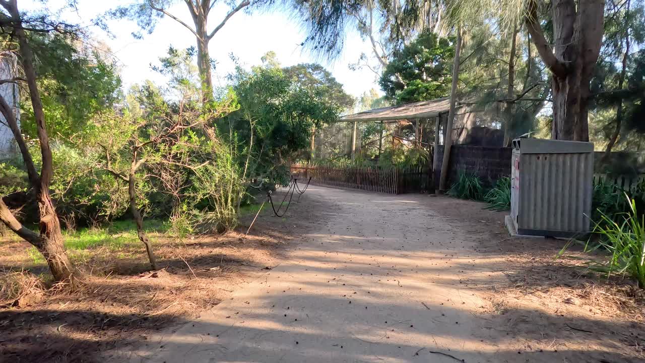 caminando por un sendero panorámico del zoológico