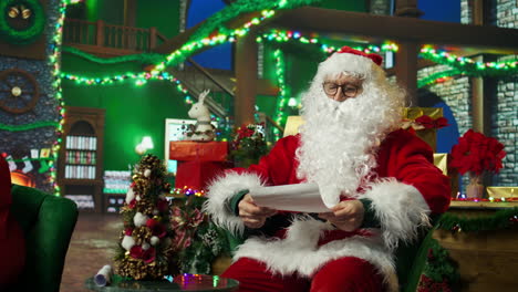 santa claus reading christmas letters