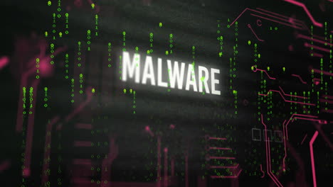 Animación-De-Texto-De-Malware-A-Través-De-La-Red-Y-Procesamiento-De-Datos-Binarios-Sobre-Fondo-Negro