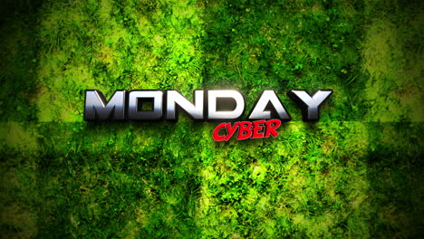 Cyber-Monday-cartoon-text-on-green-grass