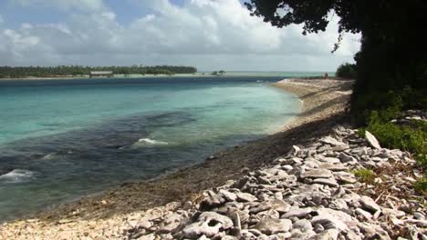 vista panorámica del atolón de la isla fanning,tabuaeran, república de kiribati