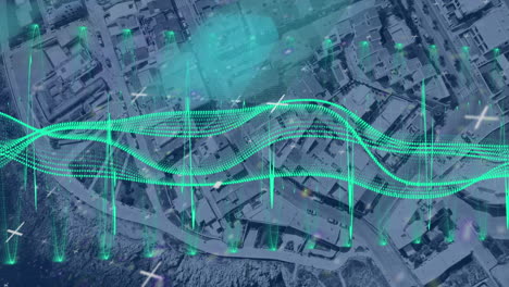 animación del paisaje urbano y las conexiones
