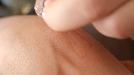 applying treatment to skin