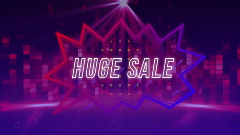 Animation-of-huge-sale-text-over-neon-pattern