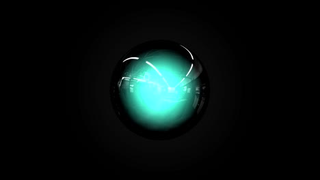 a 3d ball that morphs with rhythm. the surface reflects light.