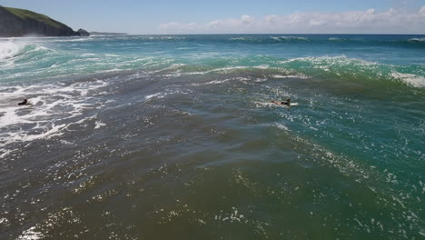 Cinematic-aerial-ocean-surfing-along-coast-of-South-Africa