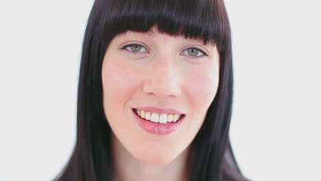 happy woman using a cotton wool