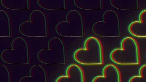 a vibrant and harmonious circular pattern composed of overlapping hearts in varying shades of red, green, and blue creates a visually pleasing and symmetrical design