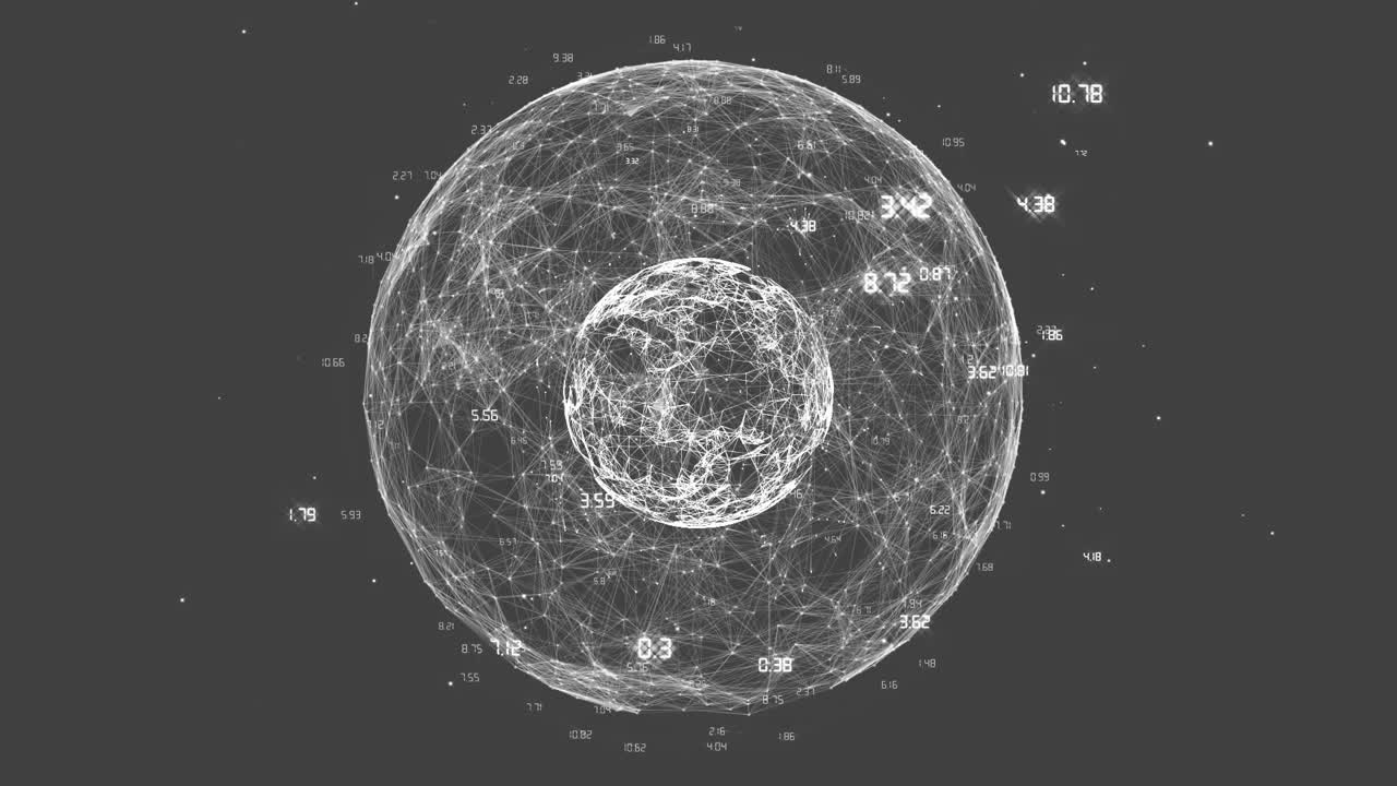 animación del globo de la red de conexiones contra un fondo gris