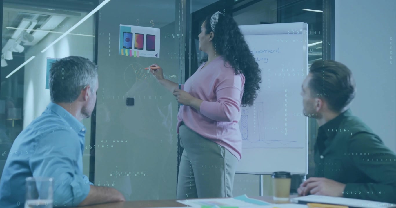 Business Team Collaborating on Project Strategy in Modern Office