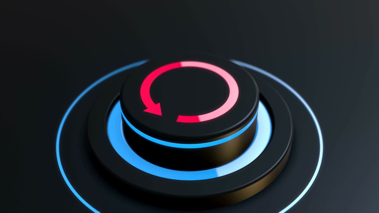 reiniciar o actualizar y recargar símbolo animación de video en 3d