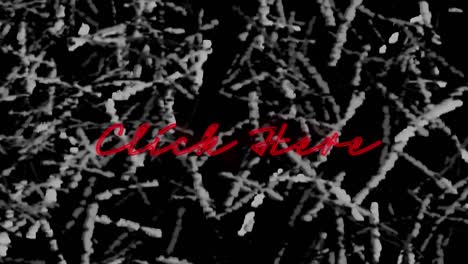 animación de texto de neón rojo, haga clic aquí, en hierba monocromática