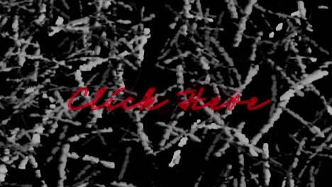 animation of red neon text, click here, on monochrome grass