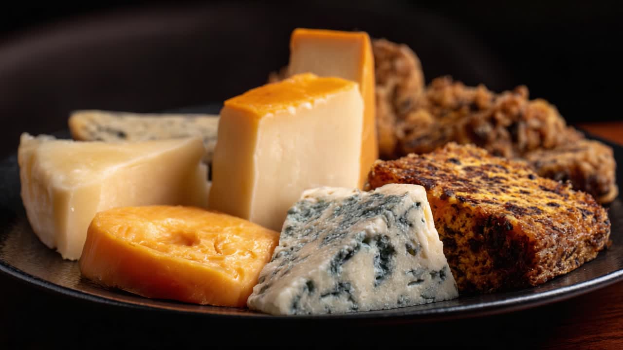 A Delectable Array of Artisanal Cheeses Showcasing Diverse Textures, Colors, and Flavors Perfect for Gourmet Tasting Experiences and Culinary Exploration