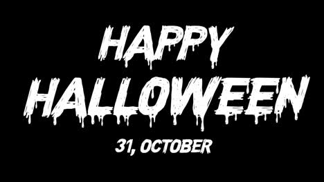Fröhlicher-Halloween-Titel,-Text-31.-Oktober,-Motion-Graphics-Video,-Transparenter-Hintergrund-Mit-Alphakanal