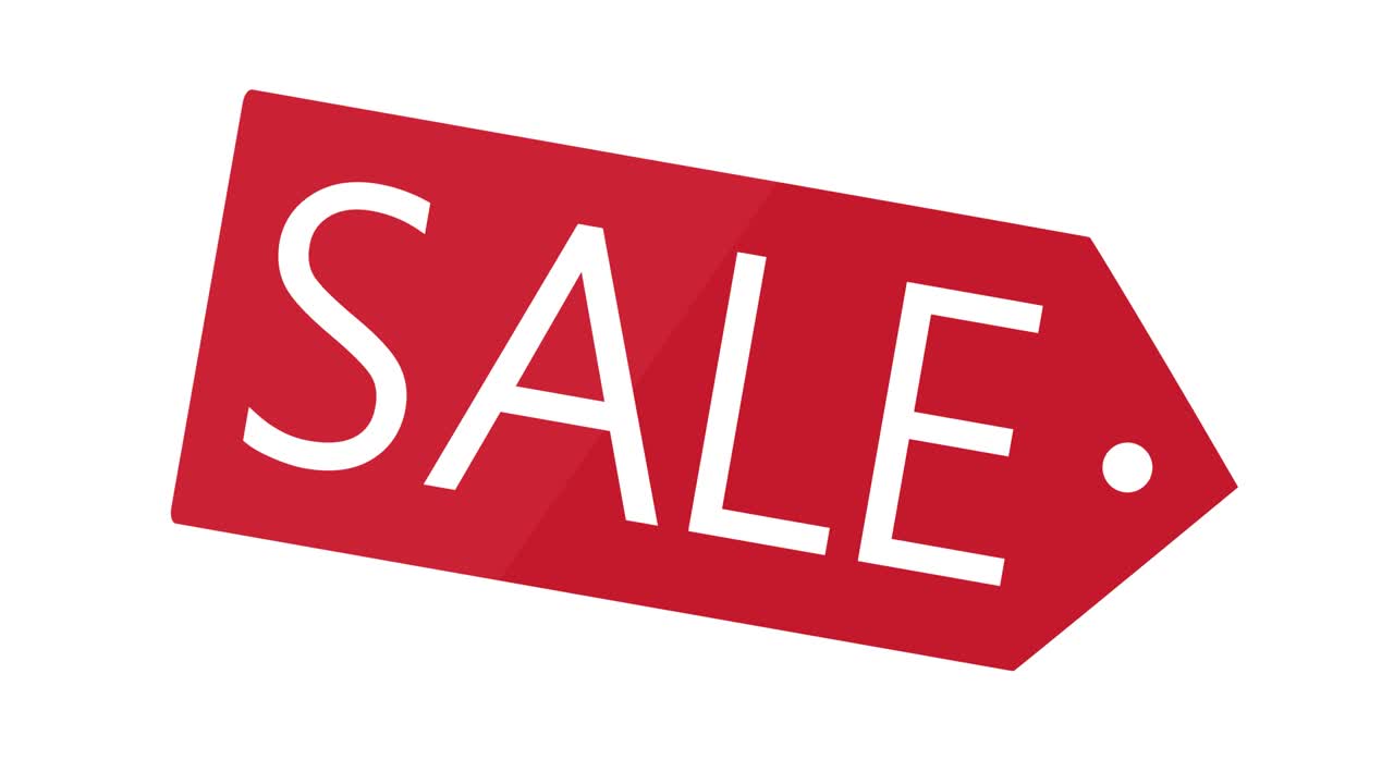 tag vendita icona loop animazione rosso