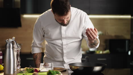 professional chef cooking in a kitchen