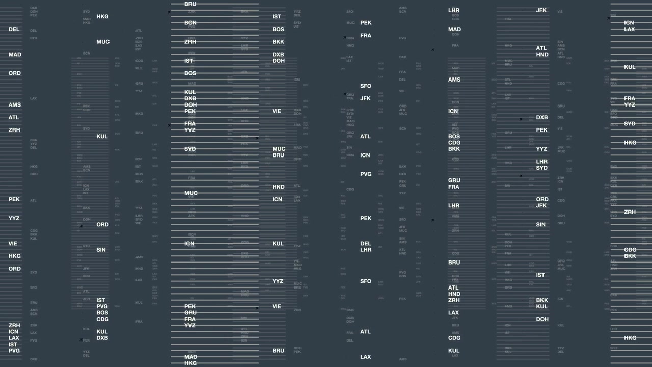 Airport connections visualized with dynamic labels