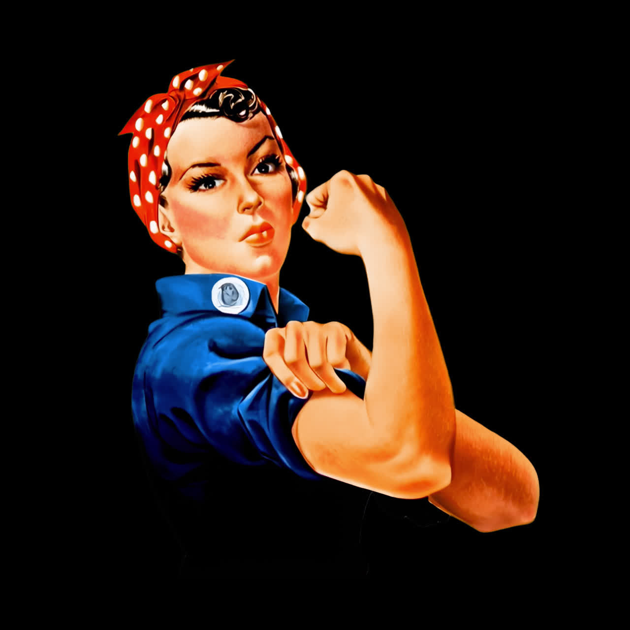Feminism "we can do it" illustration animation isolated asset, transparent 4K video, alpha channel