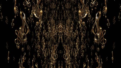 3d realistic animation, treble clef music background loop