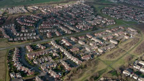 Aerial-drone-footage-of-a-public-housing-estate-green-living-space