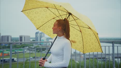 woman with umbrella in the city