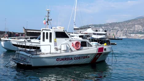 coast guard boat navigating sorrento's harbor