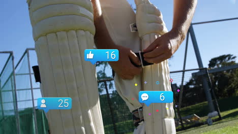 Animation-Der-Digitalen-Datenverarbeitung-über-Verschiedene-Cricketspieler-Auf-Dem-Feld