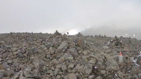 hiker on his way up the kebnekaise mountain