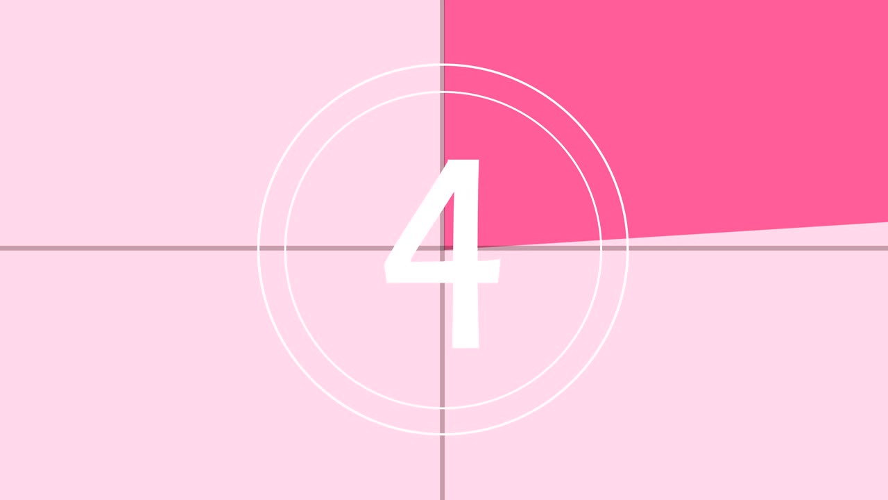 4k rosa y blanco - animación de cuenta atrás