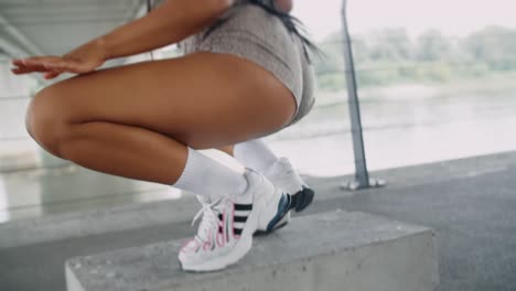 woman exercising outdoors